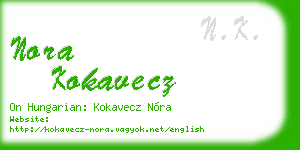 nora kokavecz business card